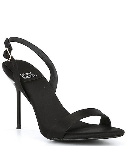 Jeffrey Campbell Go Getter Satin Slingback Dress Sandals