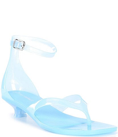 Jeffrey Campbell Gummy Ankle Strap Kitten Heel Thong Sandals