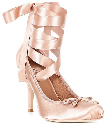 Jeffrey Campbell Nympha Satin Tie Wrap Ballerina Stiletto Pumps