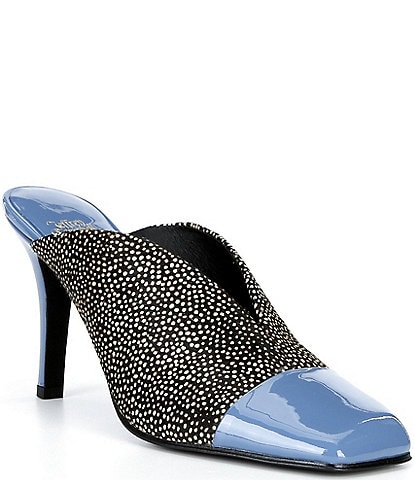 Jeffrey Campbell Passage Dotted Patent Cap Toe Stiletto Mules