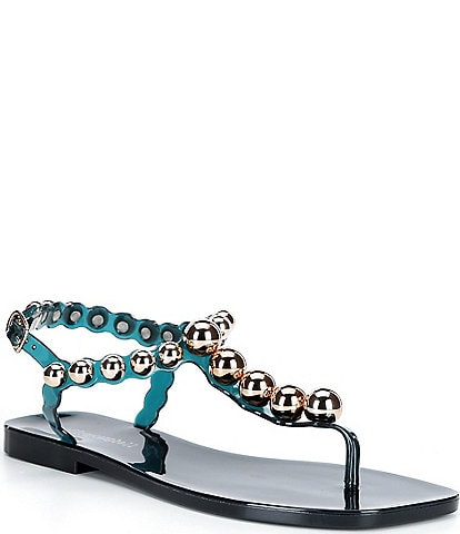 Jeffrey Campbell Plated Flat Stud Thong Sandals