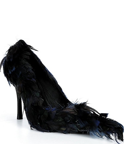 Jeffrey Campbell Plumage Feather Pointed Toe Pumps