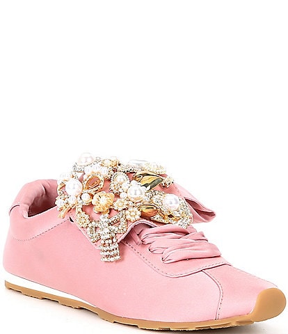 Jeffrey Campbell Shelter Embellished Satin Sneakers