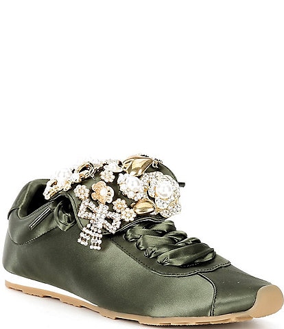 Jeffrey Campbell Shelter Embellished Satin Sneakers