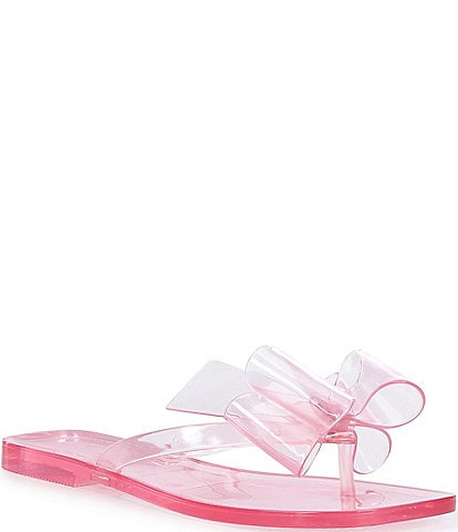 Jeffrey Campbell Sugary Clear Jelly Bow Thong Sandals
