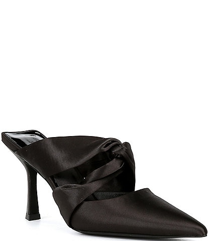 Jeffrey Campbell Tied Up Knotted Satin Dress Mules