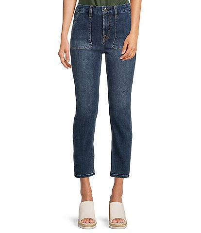 JEN7 by 7 for All Mankind Patch Pocket Straight Leg Ankle Jeans
