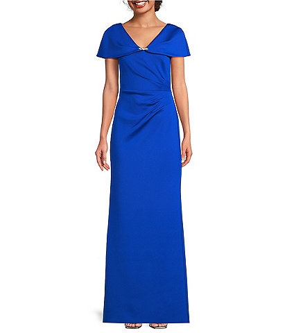 Jessica Howard Petite Size Scuba Knit Short Sleeve Sheath Dress