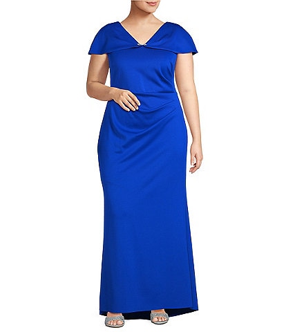 Jessica Howard Plus Size Scuba Knit Short Sleeve Sheath Dress
