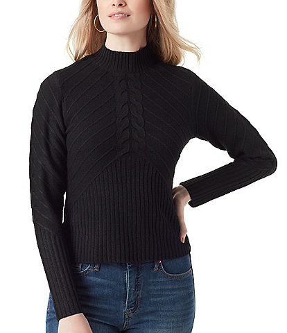 Jessica Simpson Adena Cable Knit Mock Neck Sweater