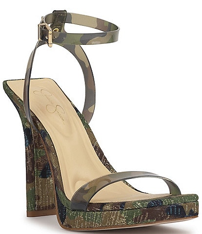 Jessica Simpson Adonia Camo Shimmer Platform Dress Sandals