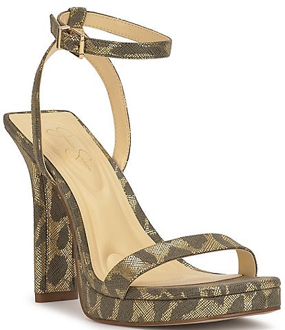Jessica Simpson Adonia Metallic Leopard Dress Sandals