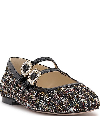 Jessica Simpson Allista Tweed Mary Jane Ballet Flats