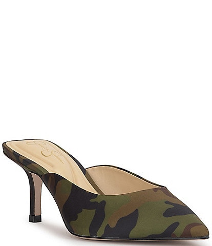 Jessica Simpson Belvaen Camo Heeled Mules
