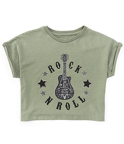 Jessica Simpson Big Girls 7-16 Short Sleeve Guitar Graphic Boxy T-Shirt