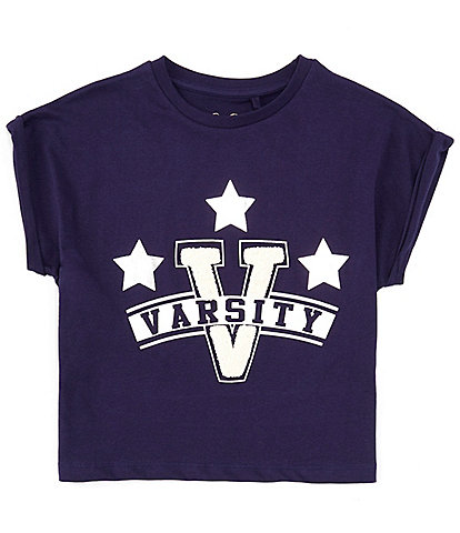 Jessica Simpson Big Girls 7-16 Varsity Short Sleeve Boxy T-Shirt