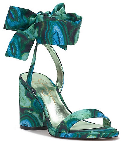 Jessica Simpson Cadith Marble Print Bow Ankle Strap Sandals