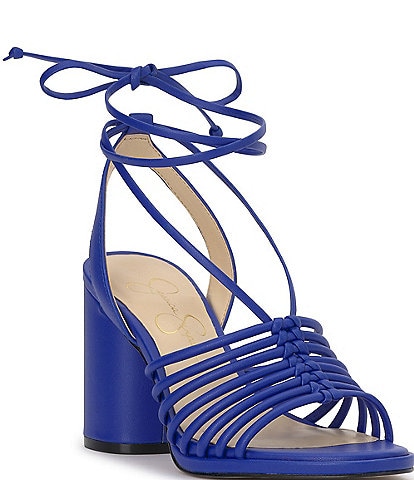 Jessica Simpson Cahna Leather Ankle Wrap Dress Sandals