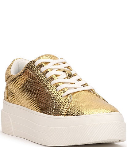 Jessica Simpson Caitrona Snake Embossed Faux Leather Platform Sneakers