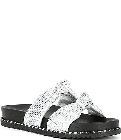 Jessica Simpson Caralyna2 Rhinestone Knotted Chunky Sandals
