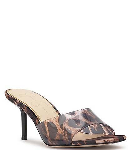 Jessica Simpson Celisha Leopard Print Clear Dress Sandals