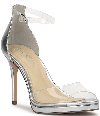 Jessica Simpson Daisile Clear Metallic Dress Sandals