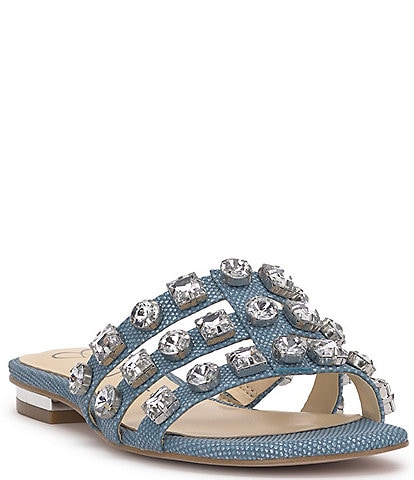 Jessica Simpson Detta Jeweled Flat Slide Sandals