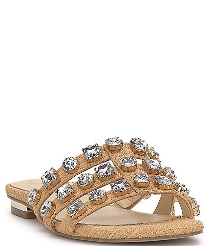 Jessica Simpson Detta Jeweled Flat Slide Sandals