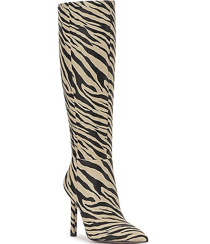 Jessica Simpson Dilea Zebra Print Knee High Boots