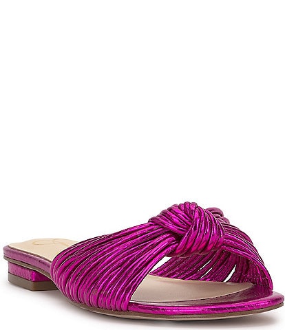 Jessica Simpson Dydra Embossed Knotted Strappy Slide Sandals