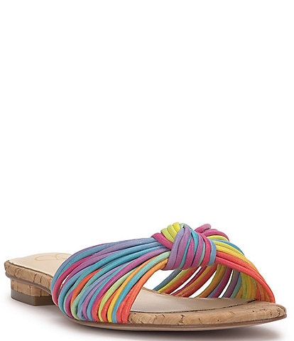 Jessica Simpson Dydra Rainbow Knotted Strappy Slide Sandals