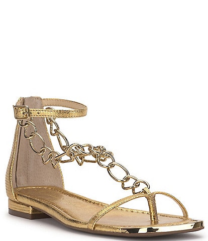 Jessica Simpson Edgey Chain Strap Flat Thong Sandals