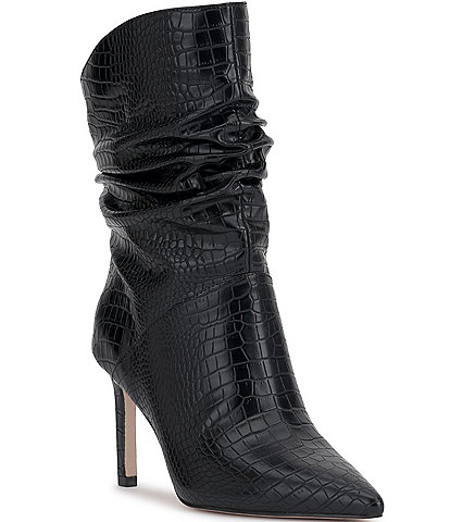 Jessica Simpson Elisti Crocodile Embossed Slouch Booties