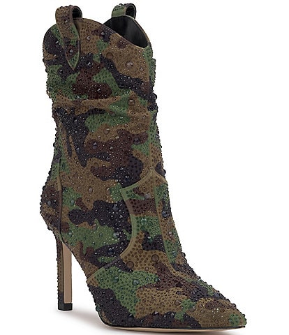 Jessica Simpson Evgena Camo Embellished Western Booties