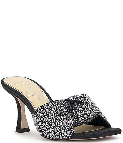 Jessica Simpson Evirra Rhinestone & Pearl Knotted Dress Sandals