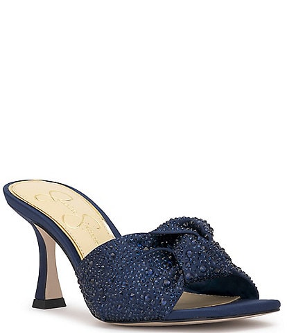 Jessica Simpson Evirra Satin Rhinestone Dress Sandals