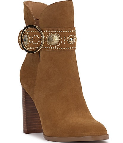 Jessica Simpson Finova Suede Western Buckle Booties