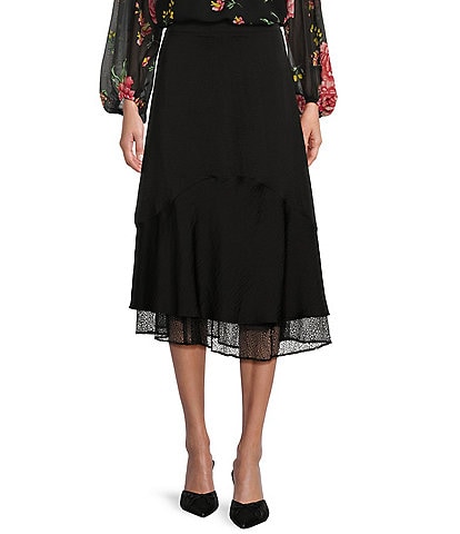 Jessica Simpson Haven Low Rise Lace-Panel-Hem Midi Skirt