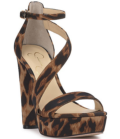 Jessica Simpson Iley Leopard Print Platform Dress Sandals
