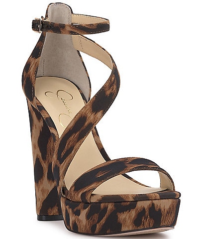 Jessica Simpson Iley Leopard Print Platform Dress Sandals