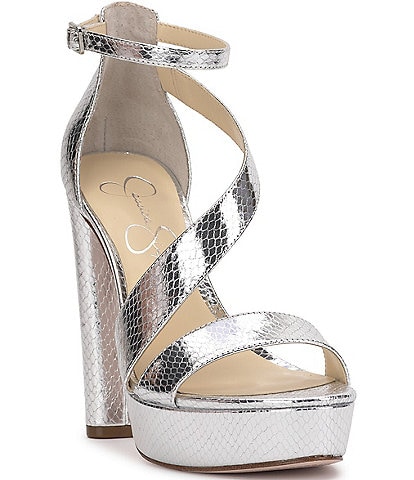 Jessica Simpson Iley Snake Embossed Platform Dress Sandals