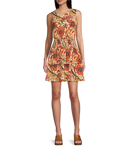 Jessica Simpson Illora Sleeveless Paisley Printed Mini Dress