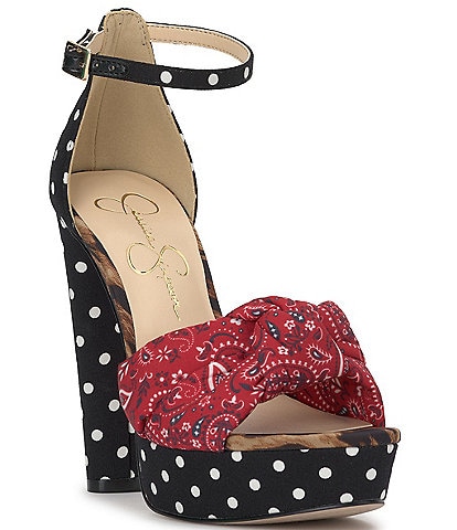 Jessica Simpson Islyn Printed Knotted Platform Sandals