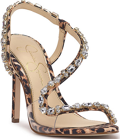 Jessica Simpson Jaycin Rhinestone Asymmetrical Dress Sandals