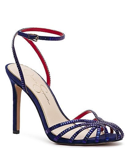 Jessica Simpson Jileta Jewel Embellished Ankle Strap Dress Sandals