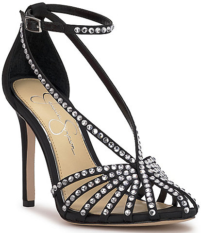 Jessica Simpson Jittale Rhinestone Strappy Dress Pumps