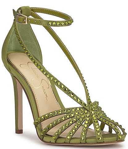 Jessica Simpson Jittale Rhinestone Strappy Dress Pumps