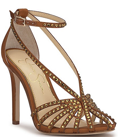 Jessica Simpson Jittale Rhinestone Strappy Dress Pumps