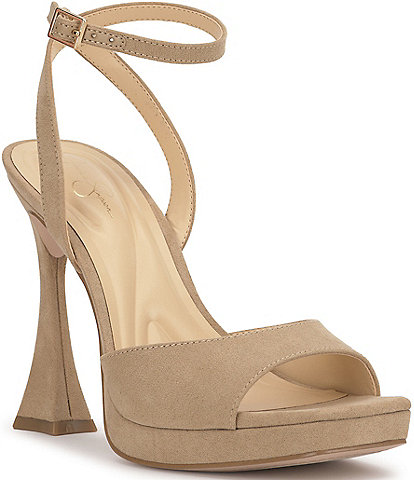 Jessica Simpson Jixte Sculptural Heel Suede Platform Sandals