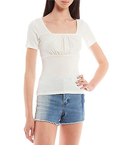 Jessica Simpson Jordyn Ruched Knit Top